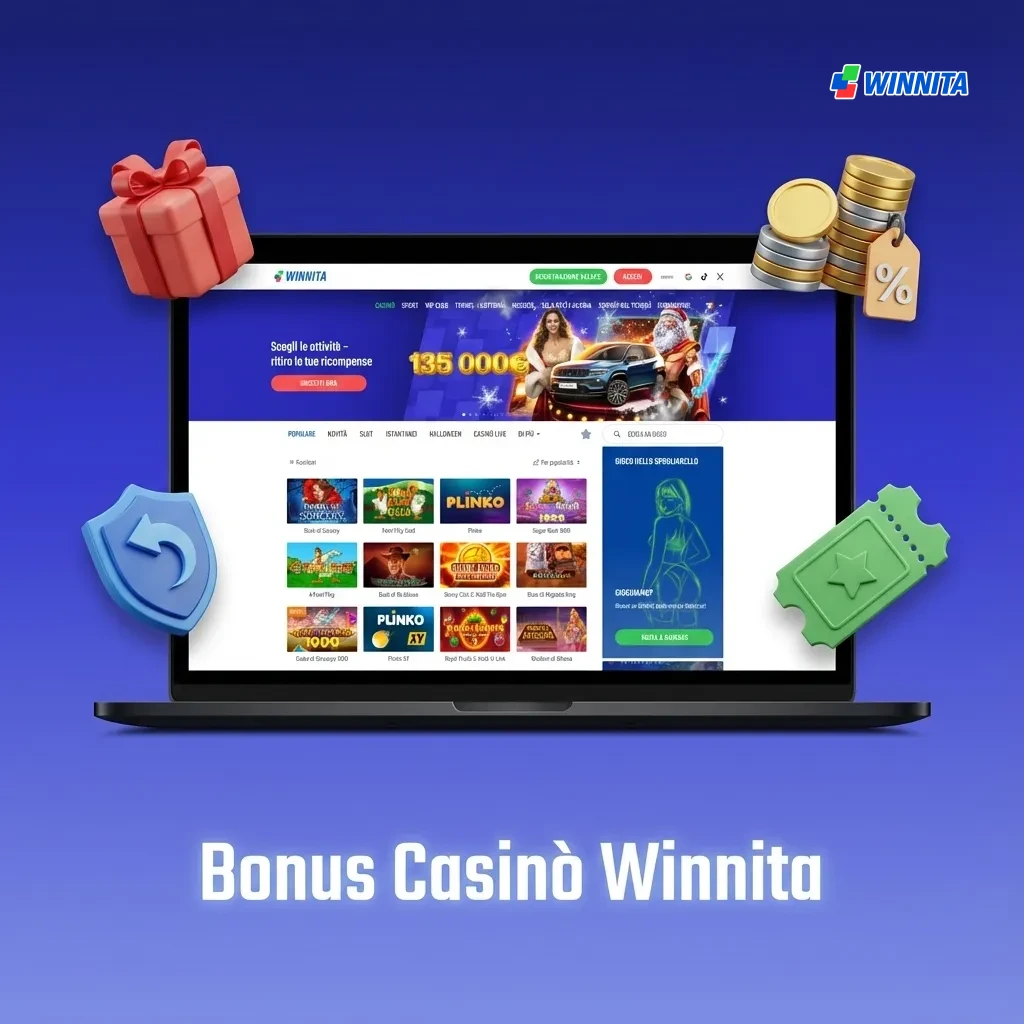 Winnita Casino bonus promotions including weekend reload, cashback, free spins, and tournament prizes for players
