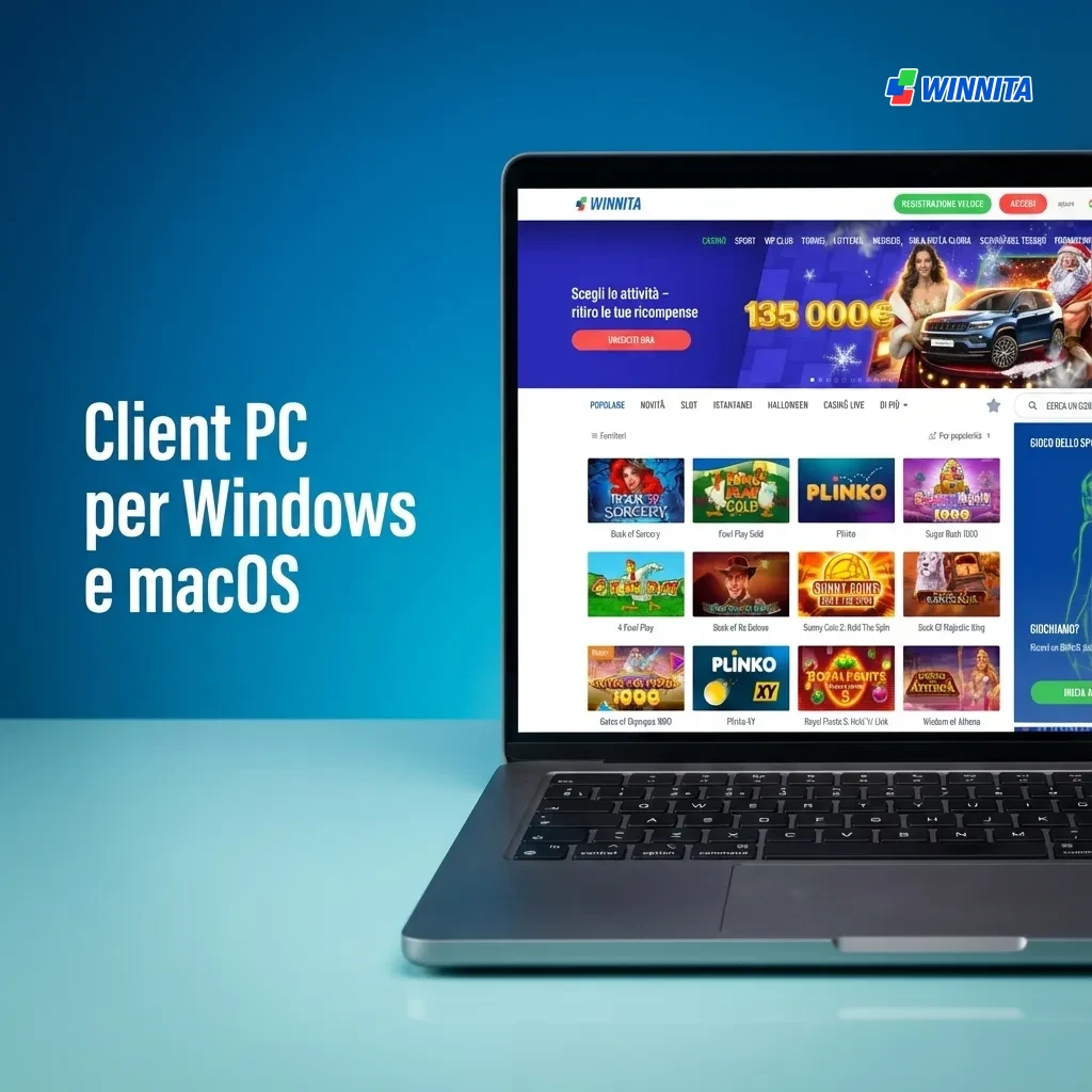 Schermata di browser web su PC che mostra l'interfaccia di servizi online accessibili su Windows e macOS