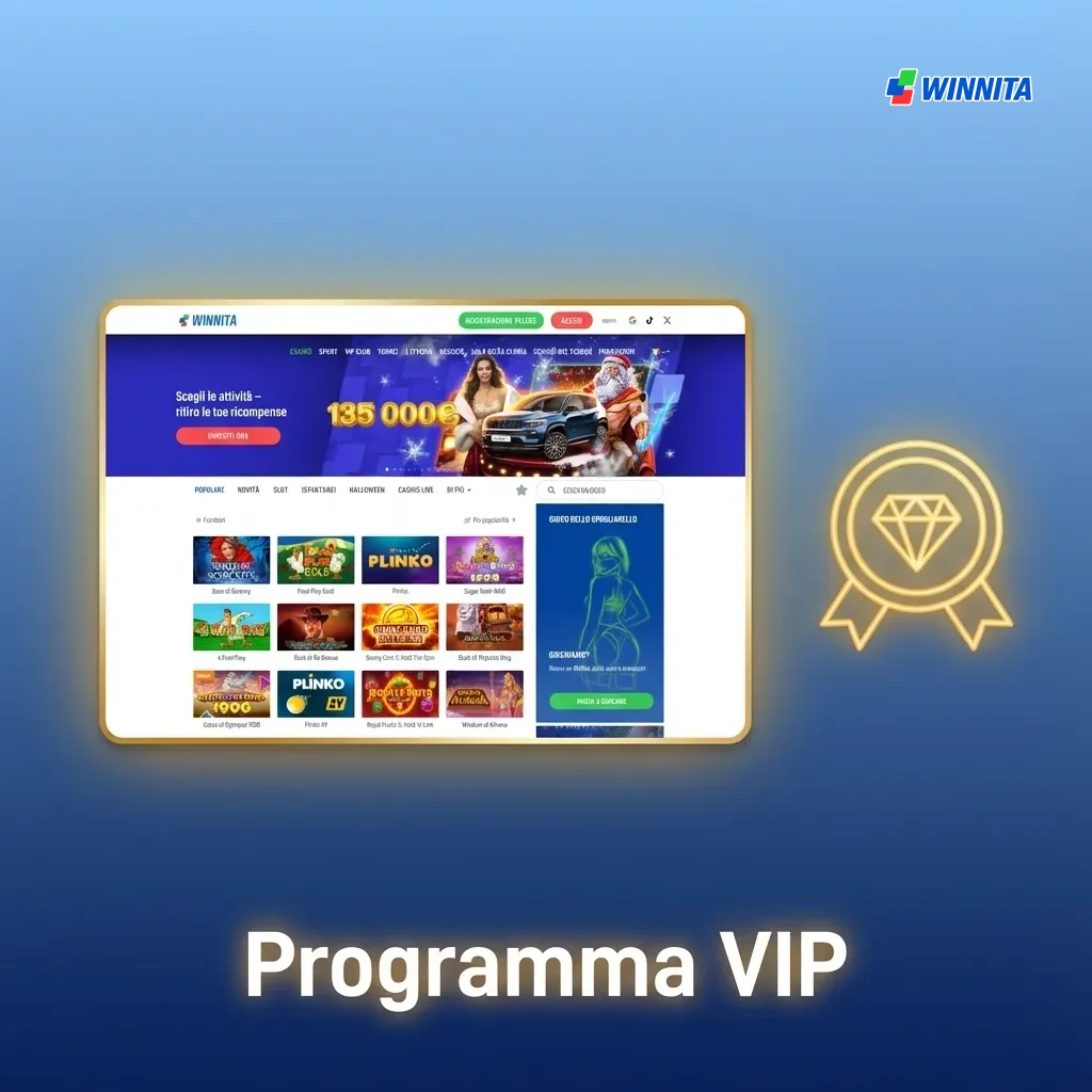 Sistema fedeltà VIP a 6 livelli con bonus crescenti, cashback fino al 15% e vantaggi esclusivi per giocatori attivi